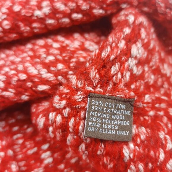 J.McLaughlin Womens Tunic Sweater Red Cable Knit Long Sleeve Cozy Pullover XS - Picture 7 of 9